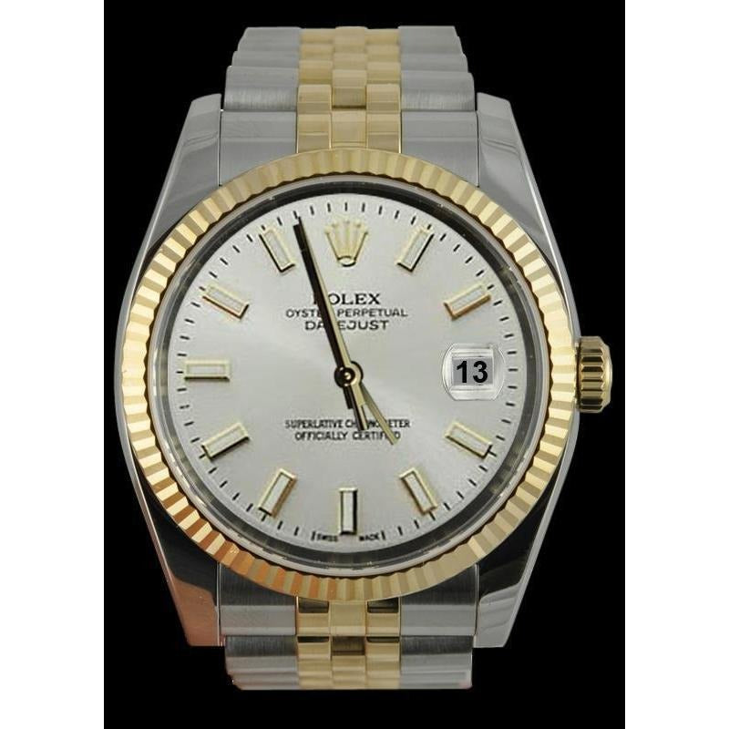 Gents Watch White Stick Dial Ss & Gold