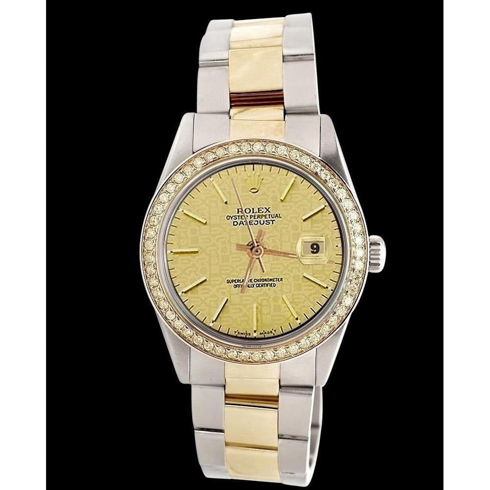 Champagne Stick Dial Ss & Yellow Gold