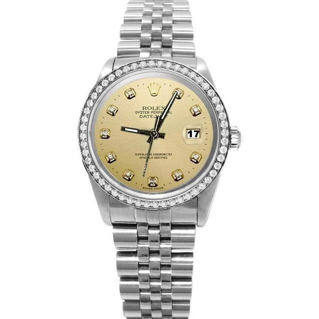 Champagne Bezel Rolex Date Just