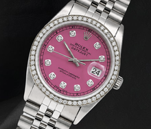 Datejust 16014 Rolex 36mm Pink Diamond Dial Stainless Steel Watch
