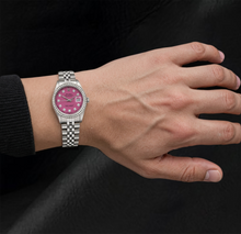 Datejust 16014 Rolex 36mm Pink Diamond Dial Stainless Steel Watch