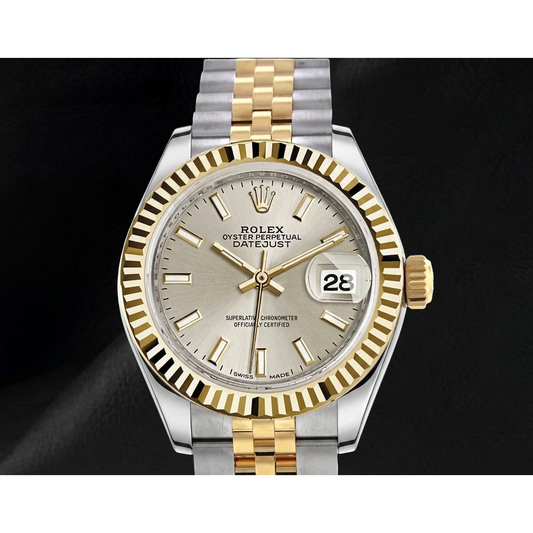 Datejust 179173 Rolex Luminous Dial Fluted Two Tone 26 mm Jubilee Women's Watch