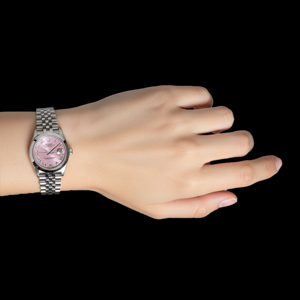 Datejust 31mm Rolex Pink Roman Stainless Steel Ladies Watch P5