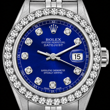 Datejust 6916 Rolex 26mm Blue Diamond Dial Stainless Steel Diamond Bezel Watch