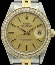 Datejust Champagne Stick Dial Rolex Lady Watch Ss & Bezel