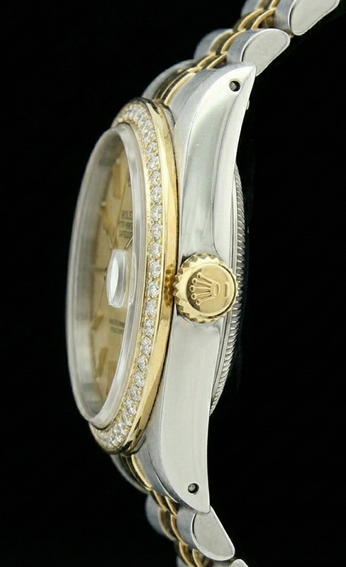 Datejust Champagne Stick Dial Rolex Lady Watch Ss & Bezel