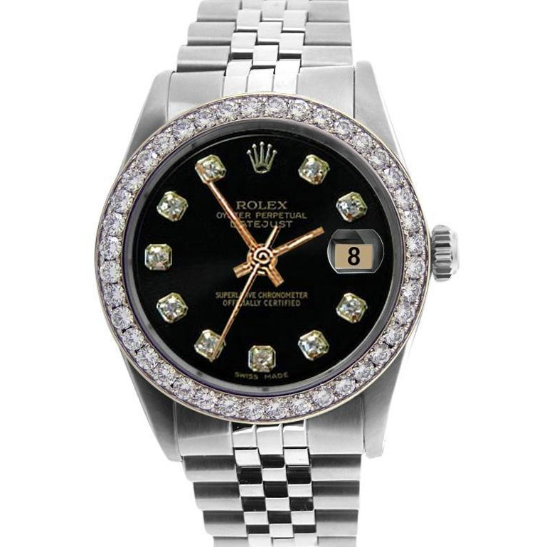 Datejust Perpetual Rolex Ss Jubilee Natural Earth Mined Diamond Dial Bezel Men Watch QUICK SET