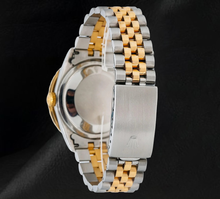 Datejust Rolex 16013 Diamond Paved Blue Eastern Arabic Dial 36mm Two Tone Watch