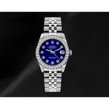 Datejust Rolex 26mm Diamond Bezel Blue Diamond Dial 6916 Stainless Steel Watch