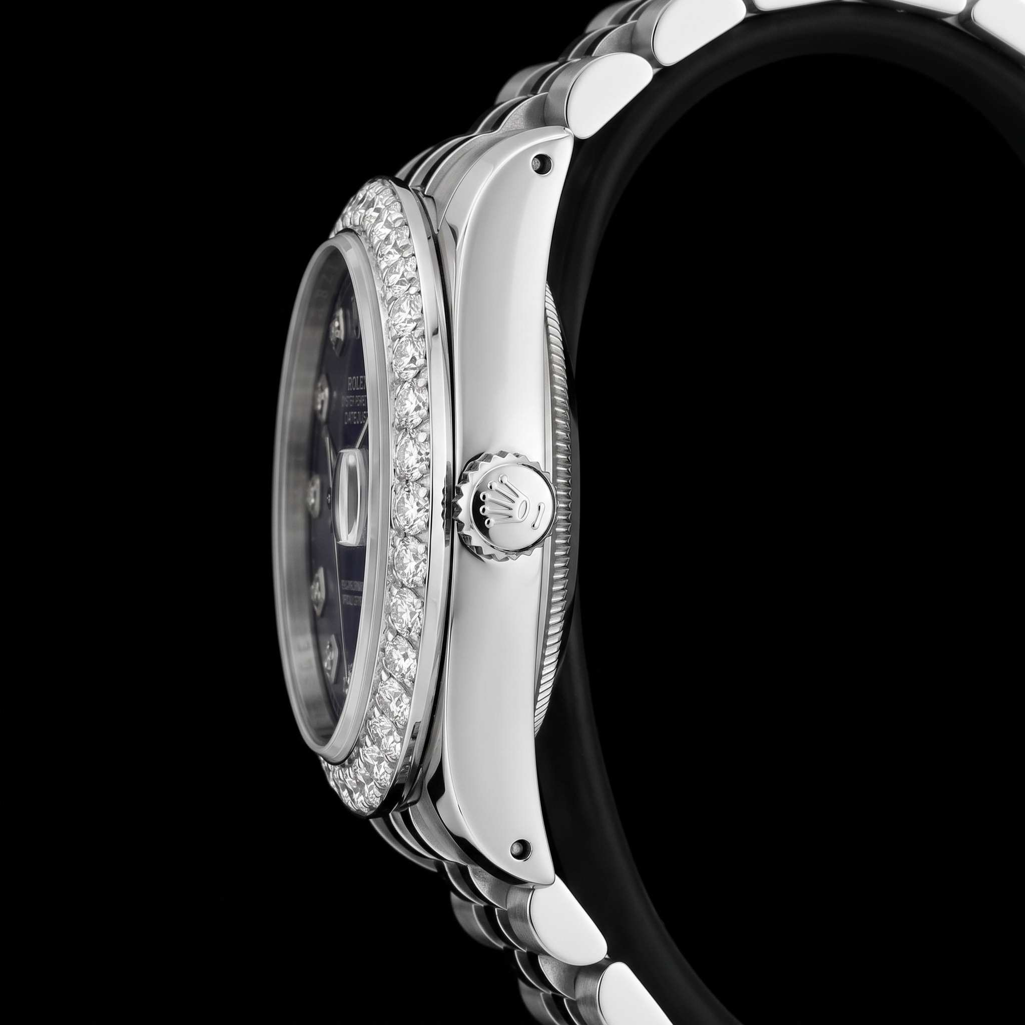 Datejust Rolex 26mm Diamond Bezel Blue Diamond Dial 6916 Stainless Steel Watch