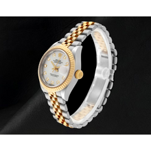Datejust Rolex 28 mm Silver Diamond Dial Two Tone Ladies Watch 279173