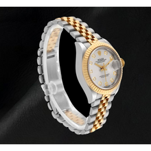 Datejust Rolex 28 mm Silver Diamond Dial Two Tone Ladies Watch 279173