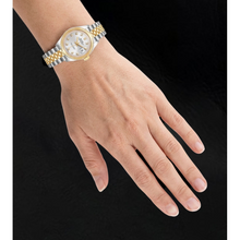 Datejust Rolex 28 mm Silver Diamond Dial Two Tone Ladies Watch 279173