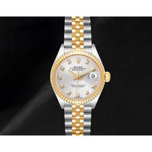 Datejust Rolex 28 mm Silver Diamond Dial Two Tone Ladies Watch 279173