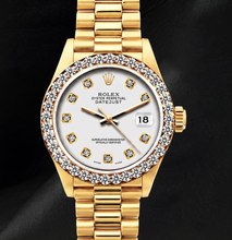 Datejust Rolex 69178 26mm Silver Diamond Dial Yellow Gold Watch 18K