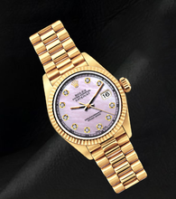 Datejust Rolex 69178 Pink Mother of Pearl Diamond Dial 26mm Yellow Gold 18K Watch