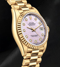 Datejust Rolex 69178 Pink Mother of Pearl Diamond Dial 26mm Yellow Gold 18K Watch