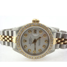Datejust Rolex Ladies Watch Two Tone Bracelet White Natural Earth Mined Diamond Dial