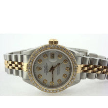 Datejust Rolex Ladies Watch Two Tone Bracelet White Natural Earth Mined Diamond Dial