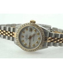 Datejust Rolex Ladies Watch Two Tone Bracelet White Natural Earth Mined Diamond Dial