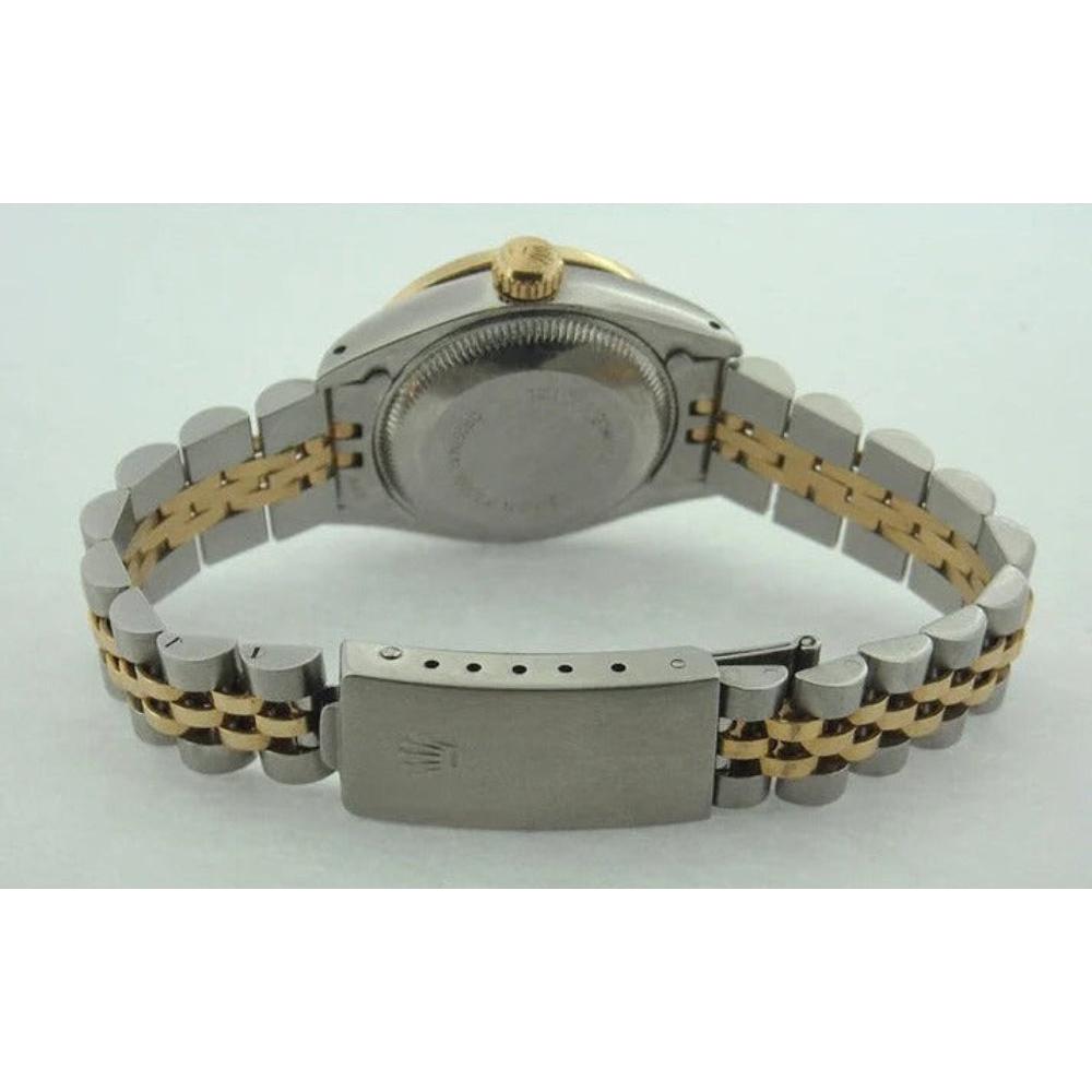 Datejust Rolex Ladies Watch Two Tone Bracelet White Natural Earth Mined Diamond Dial