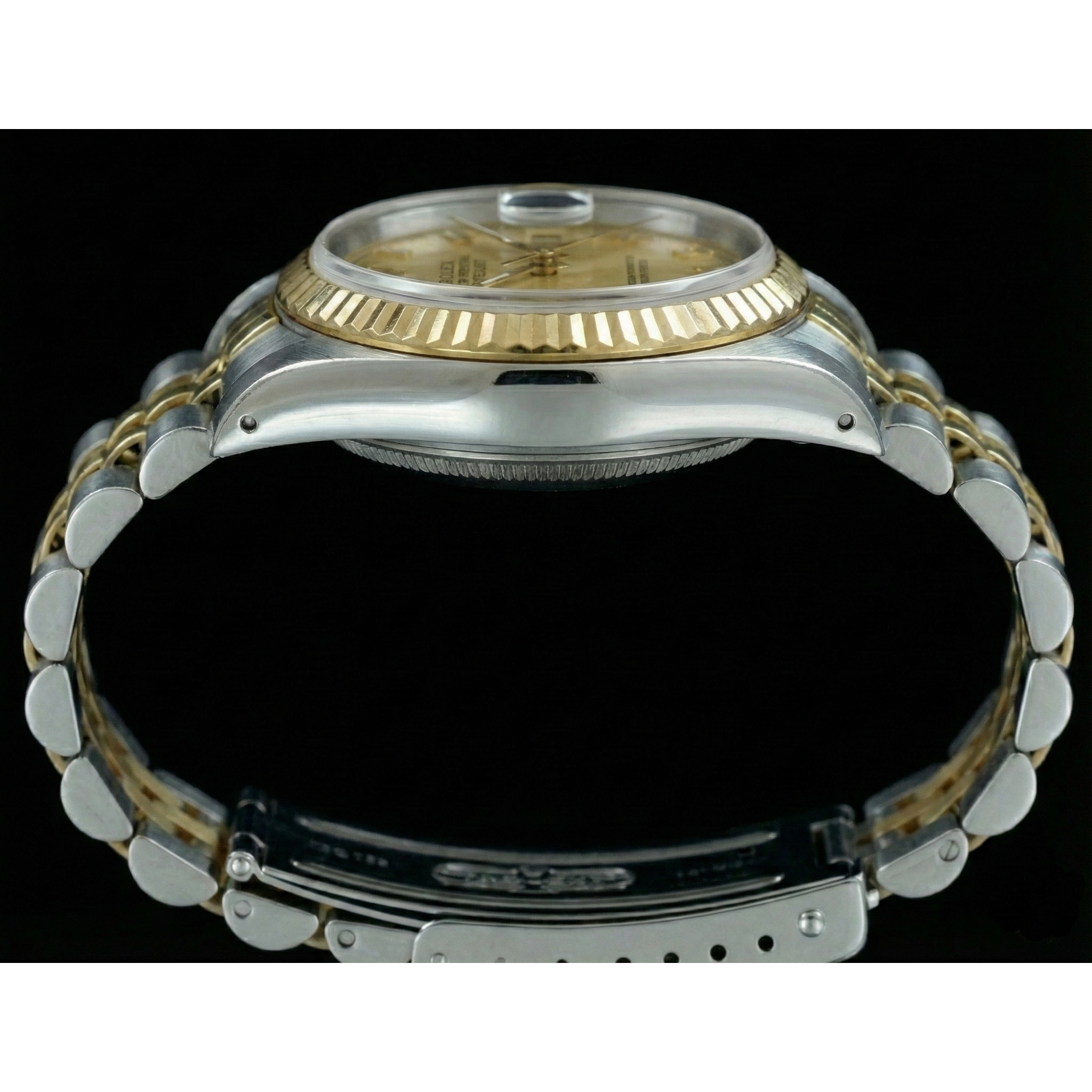 Datejust Rolex Lady Watch Ss & Gold Jubilee Champagne Roman Dial