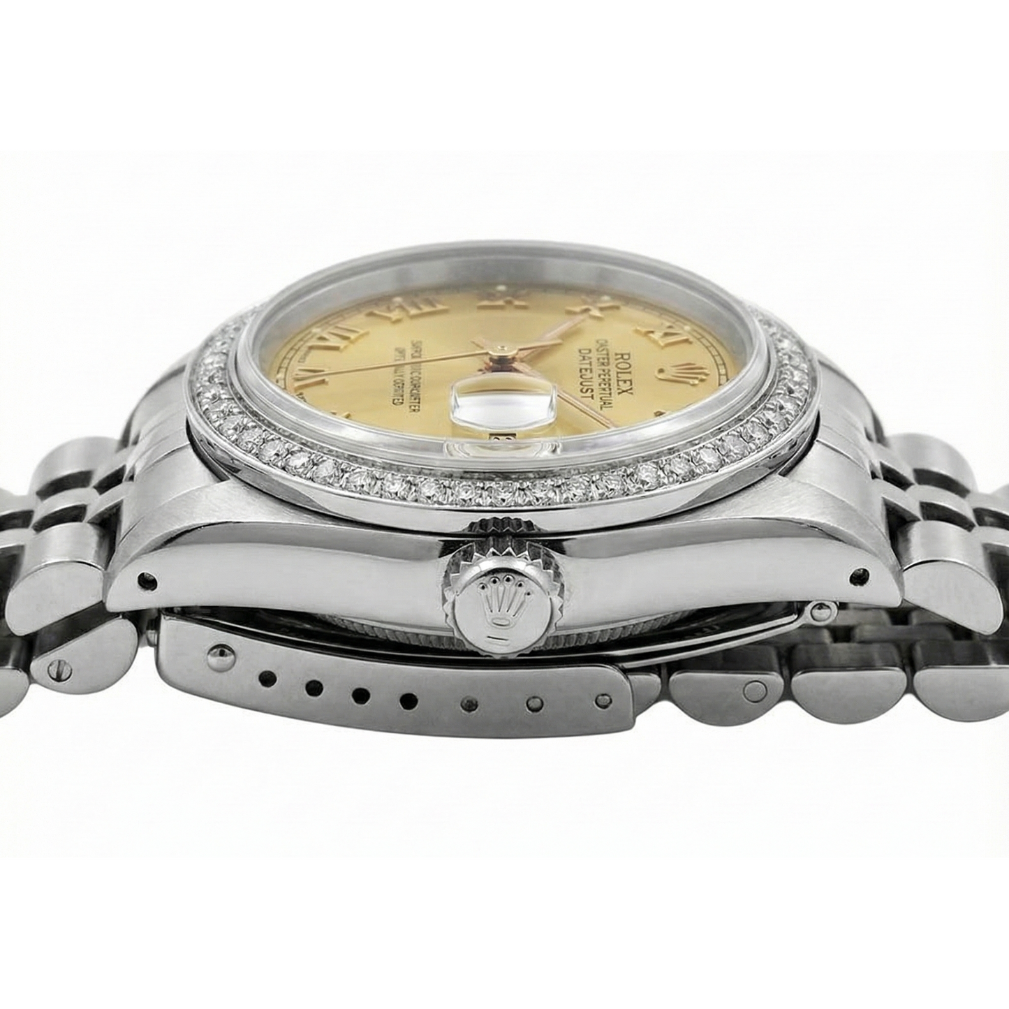 Datejust Ss Jubilee Lady Watch Rolex Natural Earth Mined Diamond Bezel