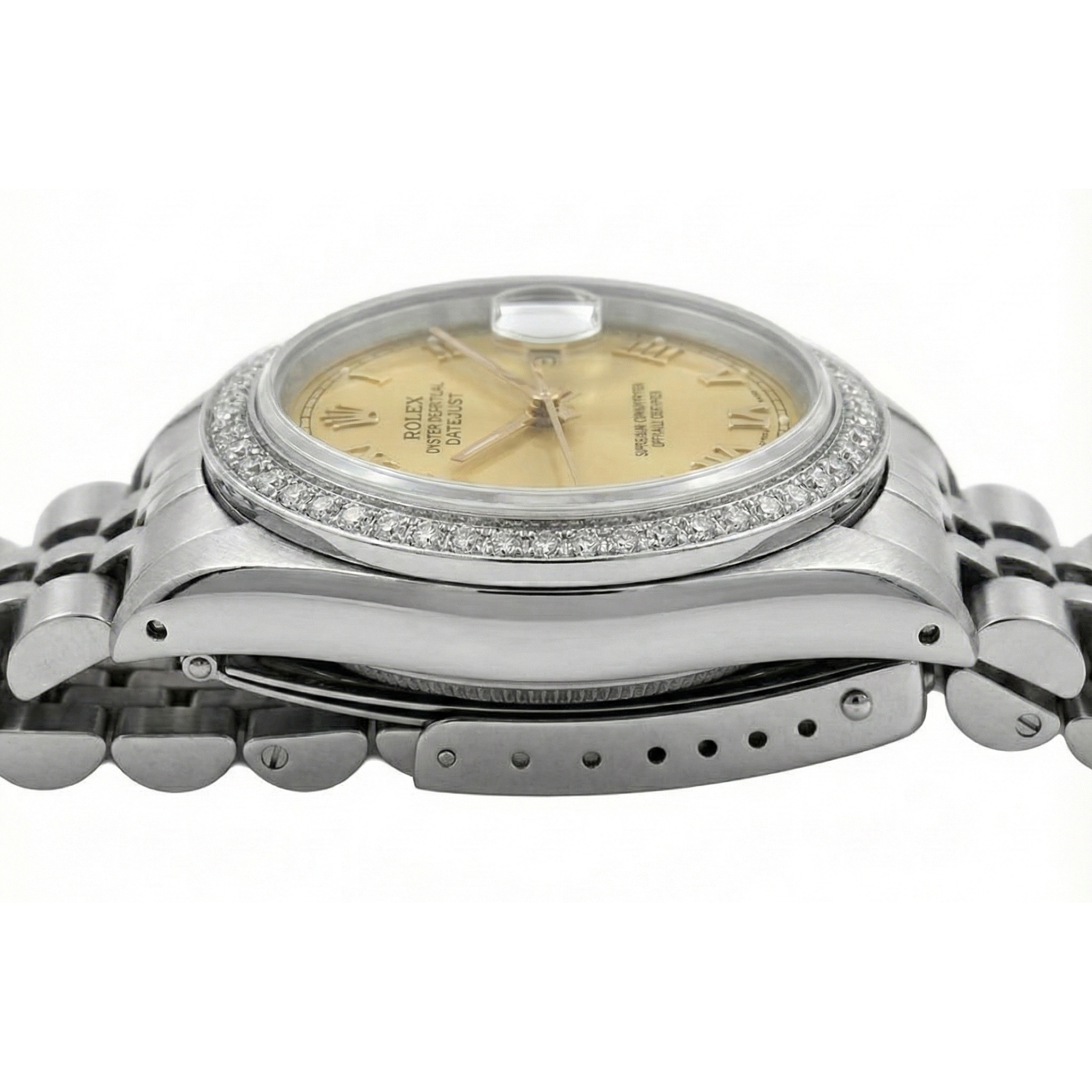 Datejust Ss Jubilee Lady Watch Rolex Natural Earth Mined Diamond Bezel