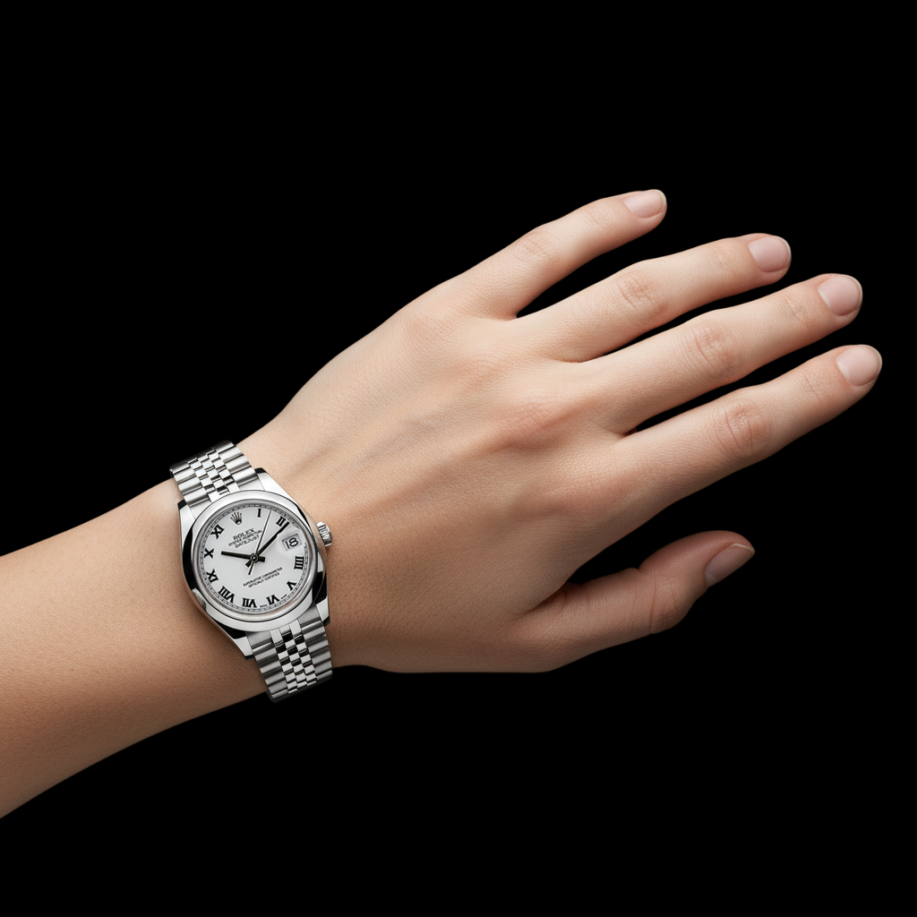 Datejustmid Sizerolex Watch Jubilee Bracelet White Stick Dial Ss P5