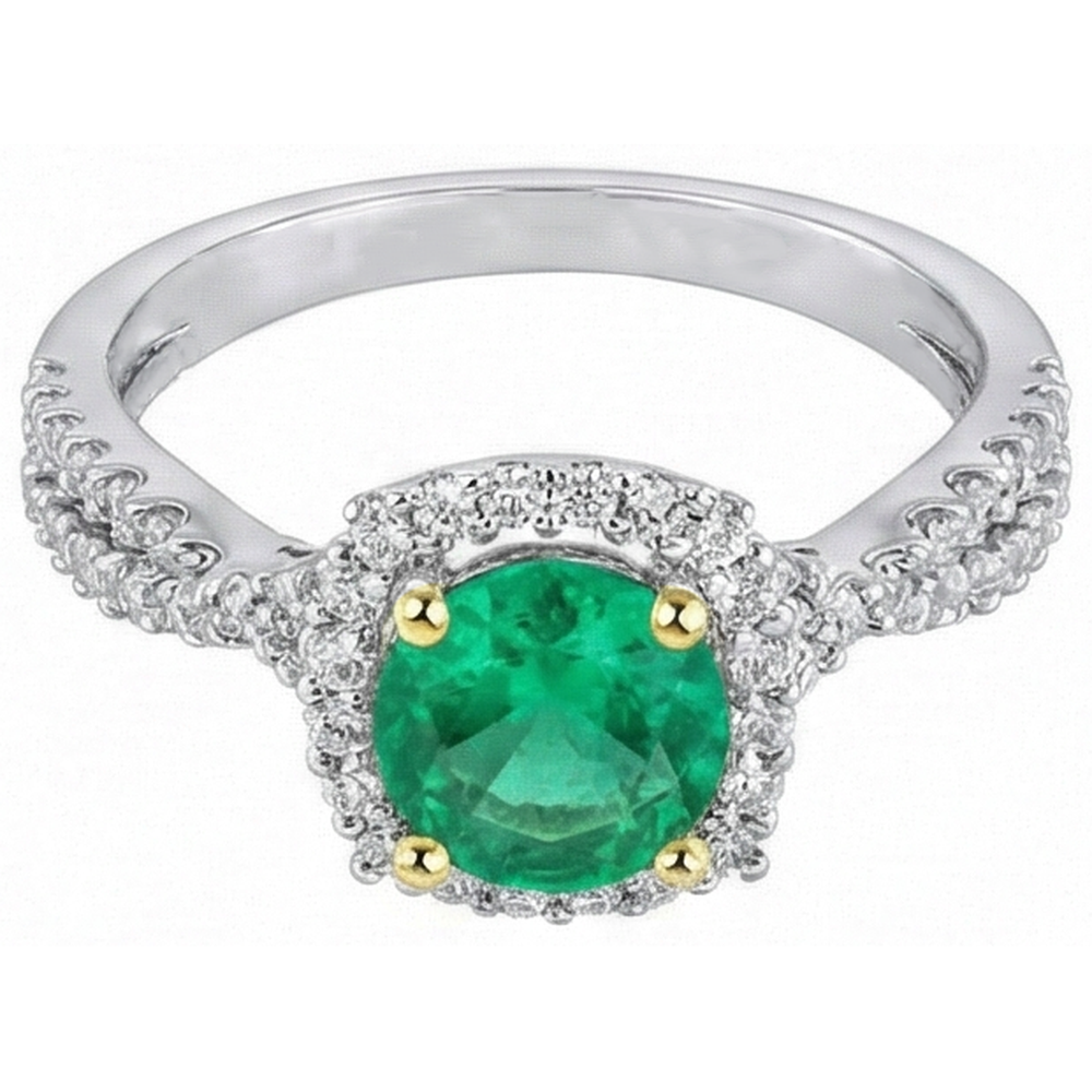 Authentic Fine Emerald Gemstone Ring – side view