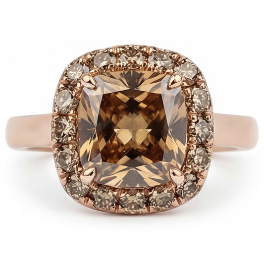 Designer Halo Ring with Desert Diamond Diamond – 2 ct