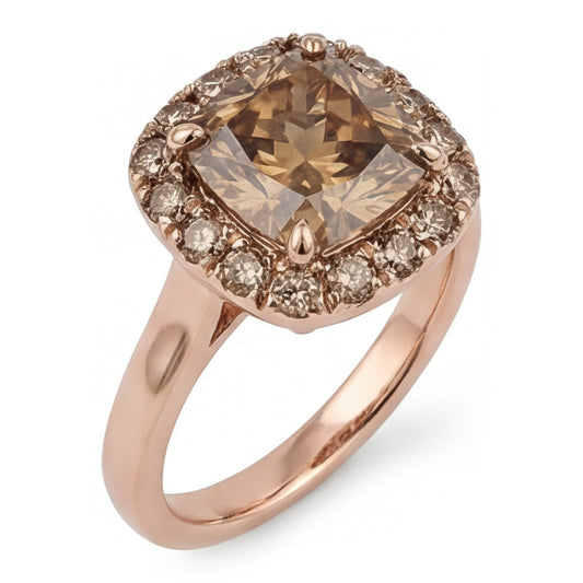 Designer Halo Ring with Desert Diamond Diamond – 2 ct