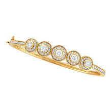 Designer Real Diamond Bangle Yellow Gold 14K 2.57 Carats