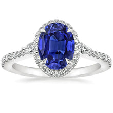 Diamond And Oval Sapphire Ring