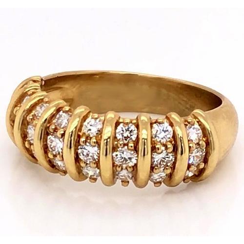 Diamond Band 2 Carats Vintage Style Natural Diamond Gold Women Jewelry