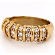 Diamond Band 2 Carats Vintage Style Natural Diamond Gold Women Jewelry