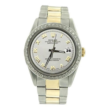 Diamond Bezel Rolex Datejust Roman Dial Rolex Watch Oyster QUICK SET