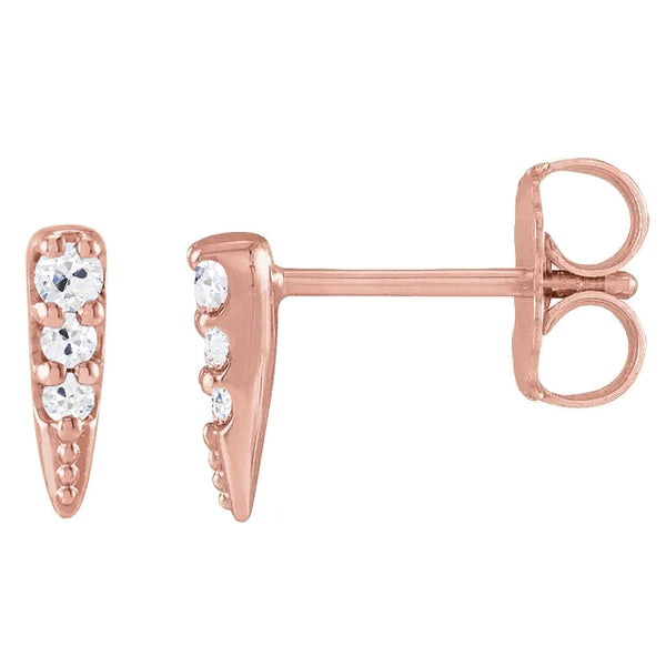 Diamond Drop Earrings Natural 4.50 Carats Round Old Miner Push Backs Rose Gold