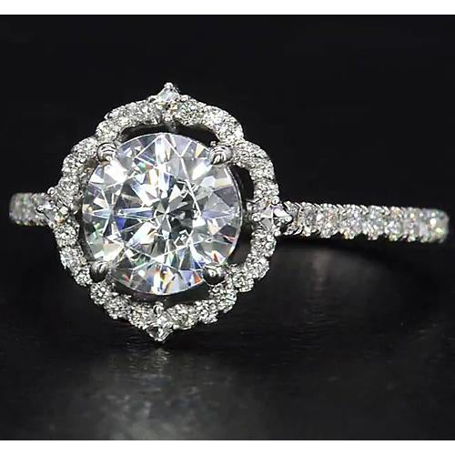 Diamond Engagement Ring Natural Halo 3 Carats
