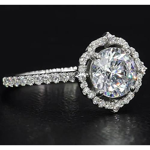 Diamond Engagement Ring Natural Halo 3 Carats