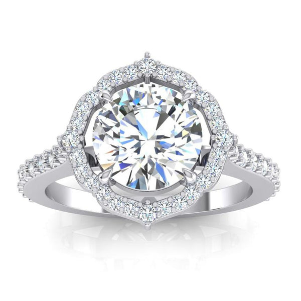 Diamond Engagement Ring Natural Halo 3 Carats