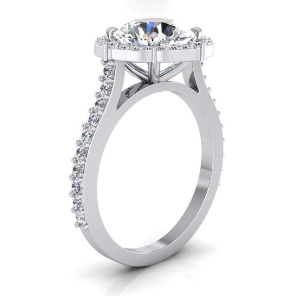 Diamond Engagement Ring Natural Halo 3 Carats