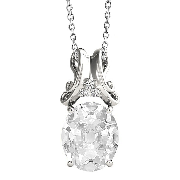 Diamond Genuine Pendant Necklace With Bail Round & Oval Old Miner 5.50 Carats