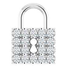 Diamond Lock Natural Pendant 0.90 Carats F Vs1 Jewelry