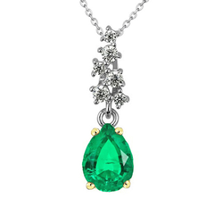 GIA Certified Gemstone Pendant – Emerald 1.50 ct 14 Karat Two