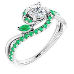 Natural Earth Mined Diamond Ring 1.65 Carats Emeralds Jewellery New