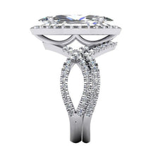 Diamond Ring 7 Carats Marquise Split Shank Halo White Gold Jewelry