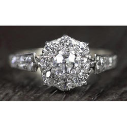 Diamond Ring Genuine Vintage Style 2 Carats Milgrain Accented Jewelry New