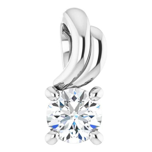 Diamond Solitaire Pendant Natural 2.50 Carats White Gold 14K