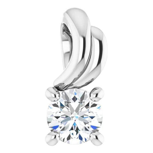 Diamond Solitaire Pendant Natural 2.50 Carats White Gold 14K